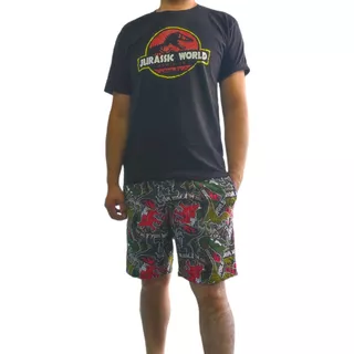 Shorts Hombre Pijama Dinosaurios Conjunto Playera Y Short