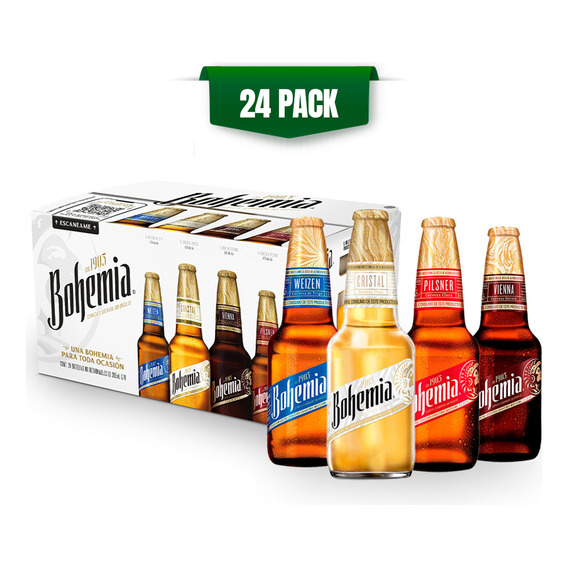 Cerveza Bohemia Variety Cristal 24 Botellas De 355ml