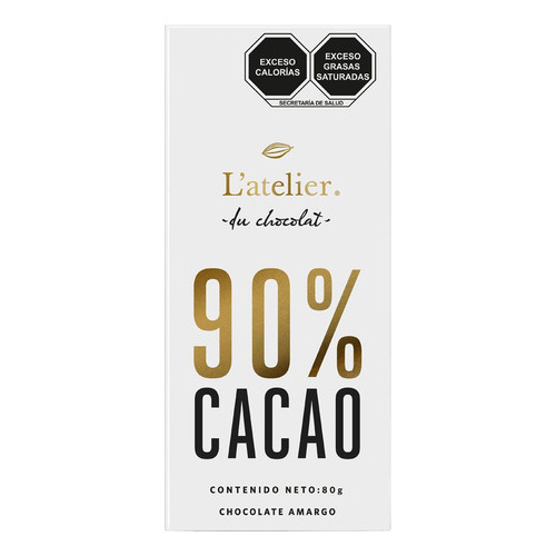 Barra De Chocolate Belga 90% Cacao L Atelier 80gr