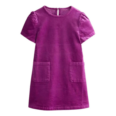 Boden Vestido Niña Estilo Cord Shirt Dress Purple 7-8 Años