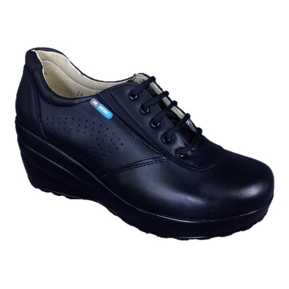 Zapato Negro Plataforma Alto Confort Chef Dr Hosue 1312 Novi