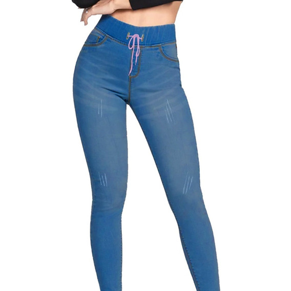 Jeans Dama Stretch Mezclilla Levanta Pompa Colombiano