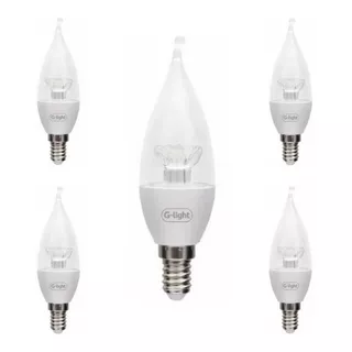 5 Lampada Vela Led 4w 3000k Amarela Autovolt E27+e14 G-light Cor Da Luz Branco Quente 3000k 100-240v Auto Volt