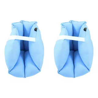 Par De Almofadas Protetora De Escaras No Calcanhar Ajustável Cor Azul-turquesa