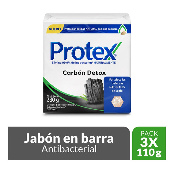 Jabon Protex Carbon Detox X 110g X 3und