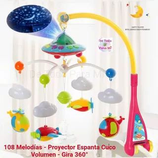 Móvil Musical Para Bebes, 108 Melodías, Proyector, Volumen