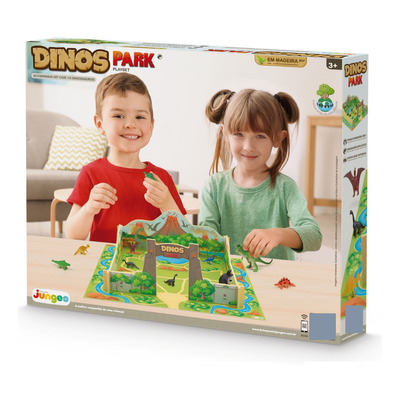 Parque Dos Dinossauros Com Cenário Montar Infantil Presente