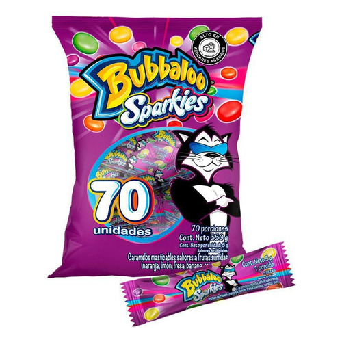 Dulces Masticables Bubbaloo Sparkies 350g X 70 Uds