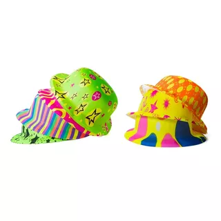 100 Sombreros Para Fiestas Bombin Plastico Neon Batucada Dj