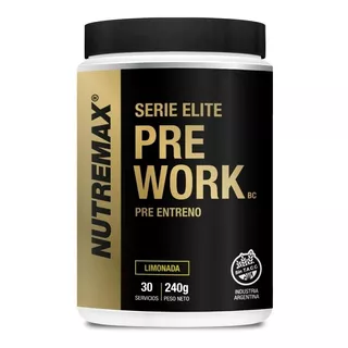 Pre Workout Beta Alanina Arginina Cafeína Vitamina Nutremax Sabor Limonada