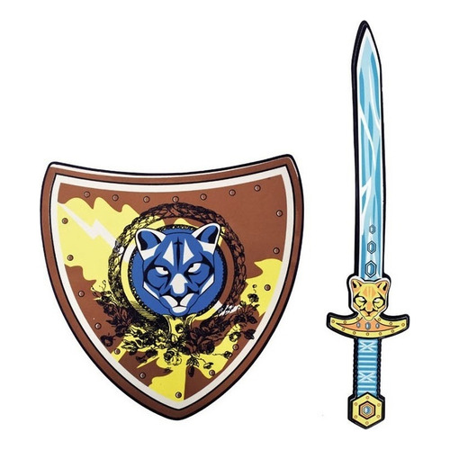 Espada Con Escudo Infantil Goma Eva Juguete Lion Color León