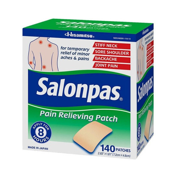 Parches Alivio Del Dolor Salonpas (140) Unidades Americano 