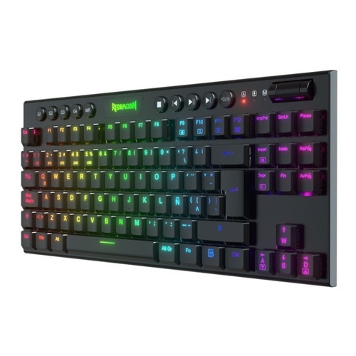 Teclado Mecánico Gamer Redragon Horus K622rgb,tkl Red Switch Color del teclado Negro Idioma Español Latinoamérica