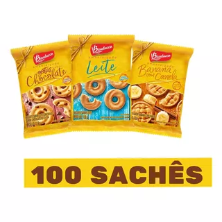 100un Biscoitos Amanteigados Sortidos Bauducco Sache 11,8g