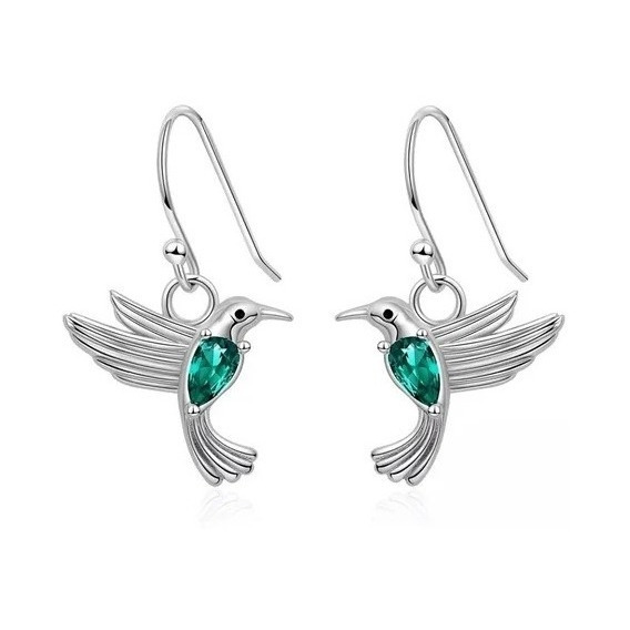 Aros Colibrí Pendientes Plata 925 Joya Mujer Regalo