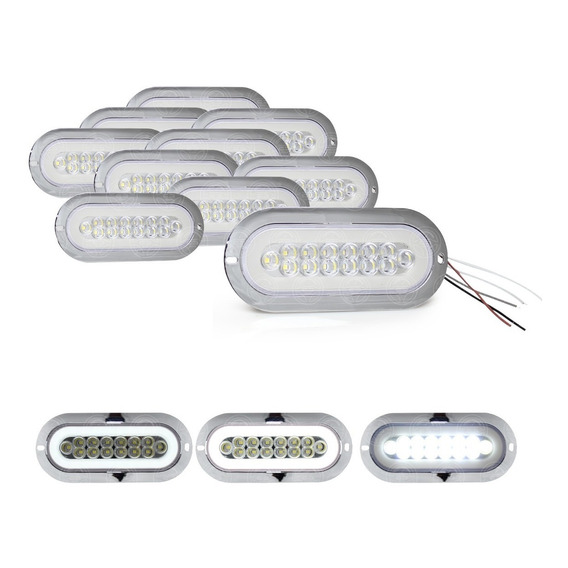 10 Plafon 14 Led Ovalado Aro Plasma Gel 4 Funciones 12-24v F