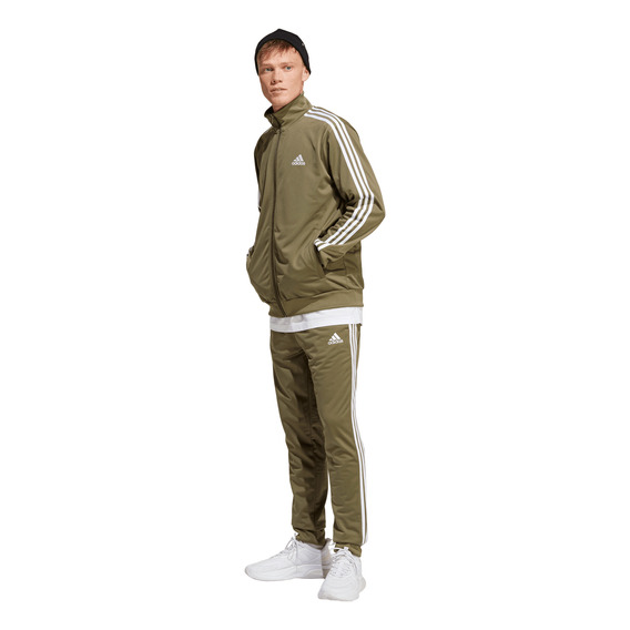 Conjunto Deportivo adidas Casual Basic 3 Stripes Hombre Verd