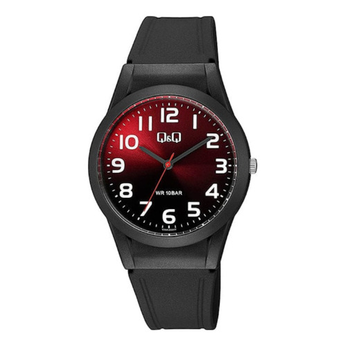 Reloj Q&q Análogo Resistente Agua 100mts Negro Rey Ofertas Color Del Fondo Rojo