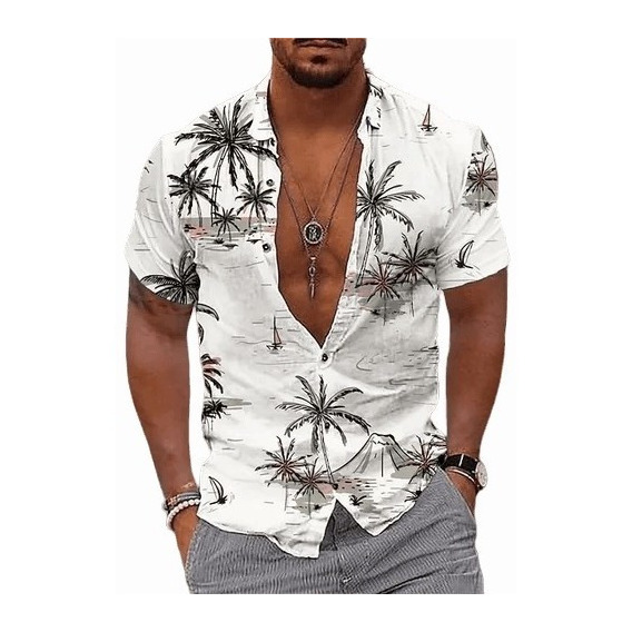 Camisa Hawaiana Con Estampado Floral Para Hombre