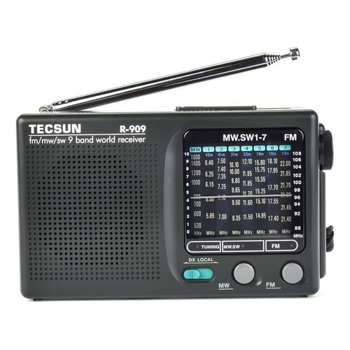 Tecsun R-909 Am/fm/sm/mw (9 Bandas) Receptor De Radio Multibandas Con Altavoz Incorporado