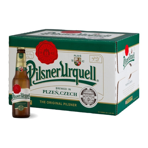 Caja Con 24 Cervezas Checas Pilsner Urquell De 330ml