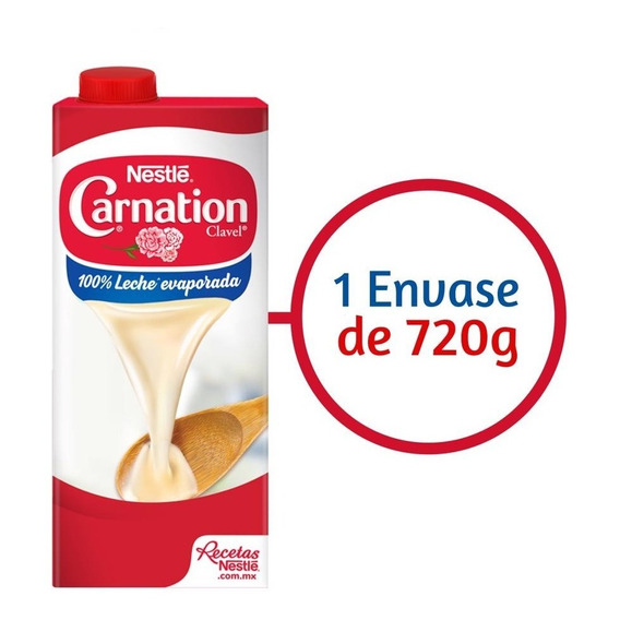 Leche Evaporada Nestlé Carnation Clavel Original Brick 720g