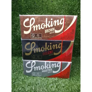 Papéis Para Cigarros Smoking King Size Brown Delux Prata Em Kit De 3 X 1 U