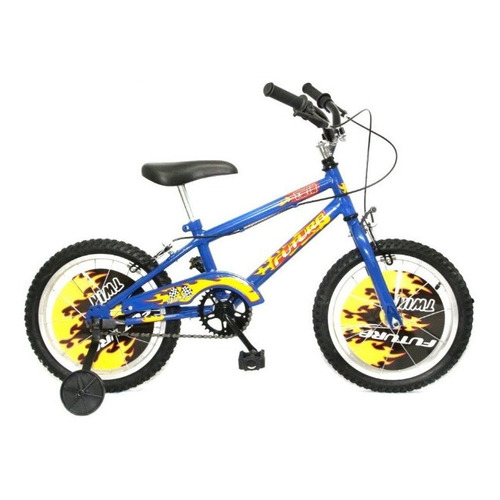BMX infantil Futura Twin R16 color azul con ruedas de entrenamiento  