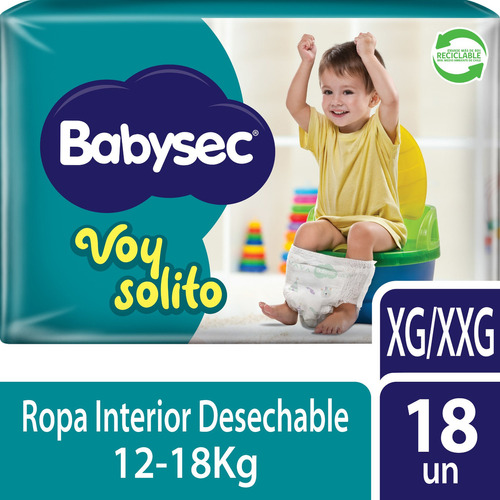 Pañales de bebé Babysec Voy Solito 18 unidades xg/xxg