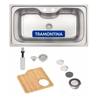 Pileta De Cocina Bacha De Acero Inoxidable Completa Premium 