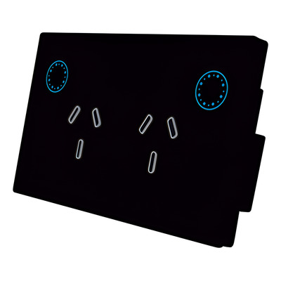 Tomacorriente Smart Para Pared 2 Canales 10a Negro Tbcin 220v Negro