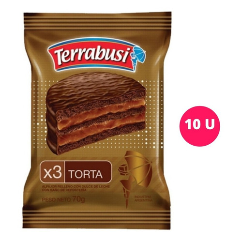 Terrabusi alfajor triple torta 70gr 10 unidades