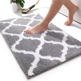 Absorbente Suave Alfombra Para Baño Antideslizante 40×60cm Color Gris