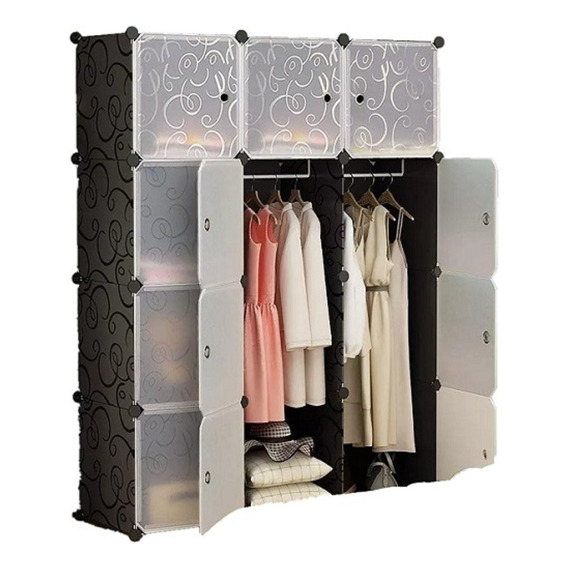 Armario Organizador 12 Cubos Modular Customizable Color Negro