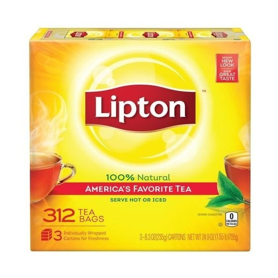 Lipton De Té Negro 312 Sobres Aromática Sabor Natural Import