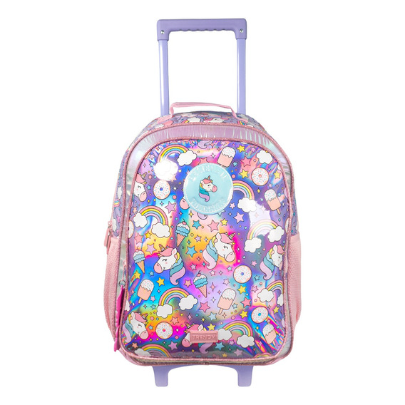 Mochila Trendy  Escolar Con Carro 18  Base Reforzada Ruedas