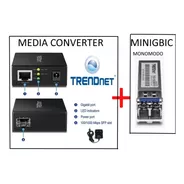 Media Converter Gigabit Sfp 1 Giga Fibra + Minigbic Monomodo