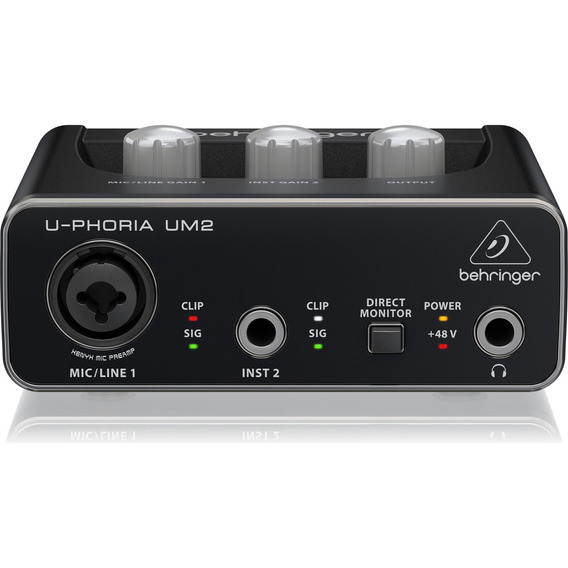 Interfaz de audio Behringer U-Phoria UM2 negra