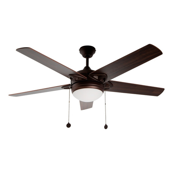 Ventilador De Techo 52 Bronce 40w 5 Aspas Reversible 2 Luces