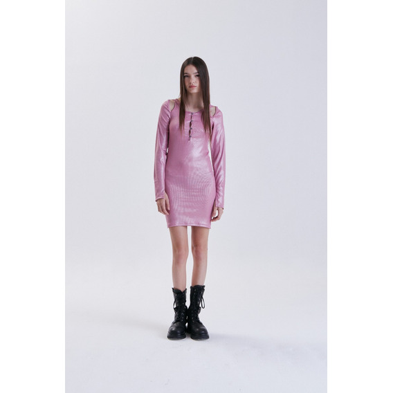 Vestido Kei Rosa Cher Mix De Poliester Para Mujer