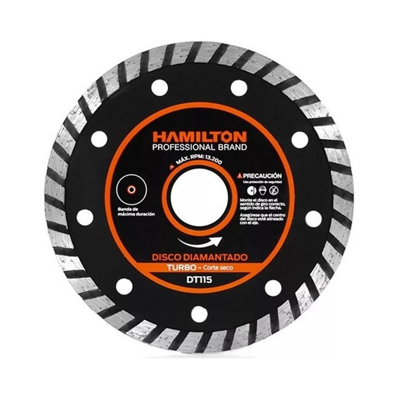 Disco Diamantado Turbo 115mm 4.5¨ Hamilton Marmol Hormigon Color NEGRO