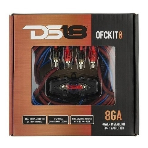 Kit De Cables Para Potencia Ds18 Ofc 8 Gauge 100% Cobre