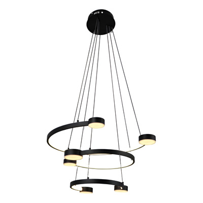 Colgante Led Lou Reed 67w Dinamico Negro Deco Cie