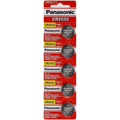 Pila Panasonic CR2032 Botón - pack de 5 unidades