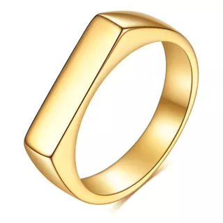 Anel Masculino Feminino Moderno Dourado Prata Liso 4 Mm