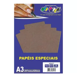 Papel Kraft Natural A3 180g 50 Folhas Off Paper