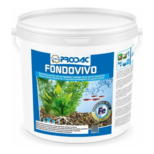 Sustrato natural para acuario Prodac Fondovivo, 8 kg