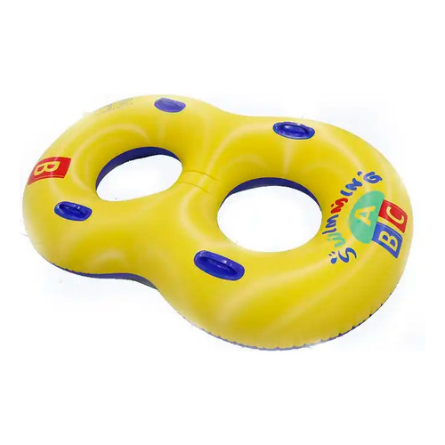 Flotador Inflable doble para piscina flotadores 2 personas color amarillo