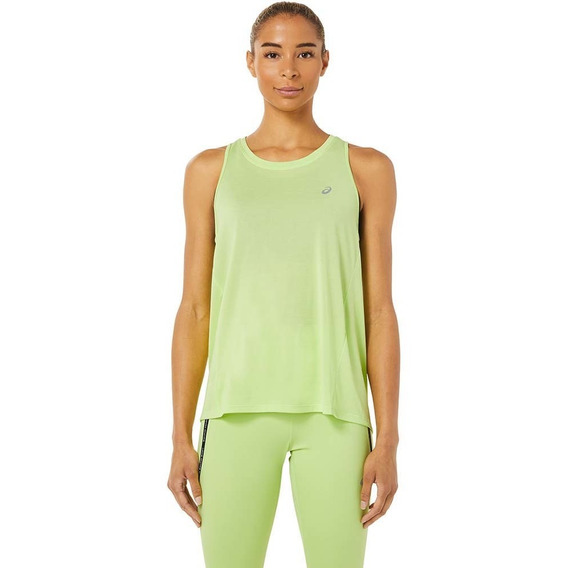 Tops Asics Race Tank Lime Green Mujer