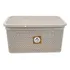Caja de ratán natural Rischioto de 15 litros con tapa lisa, color arena